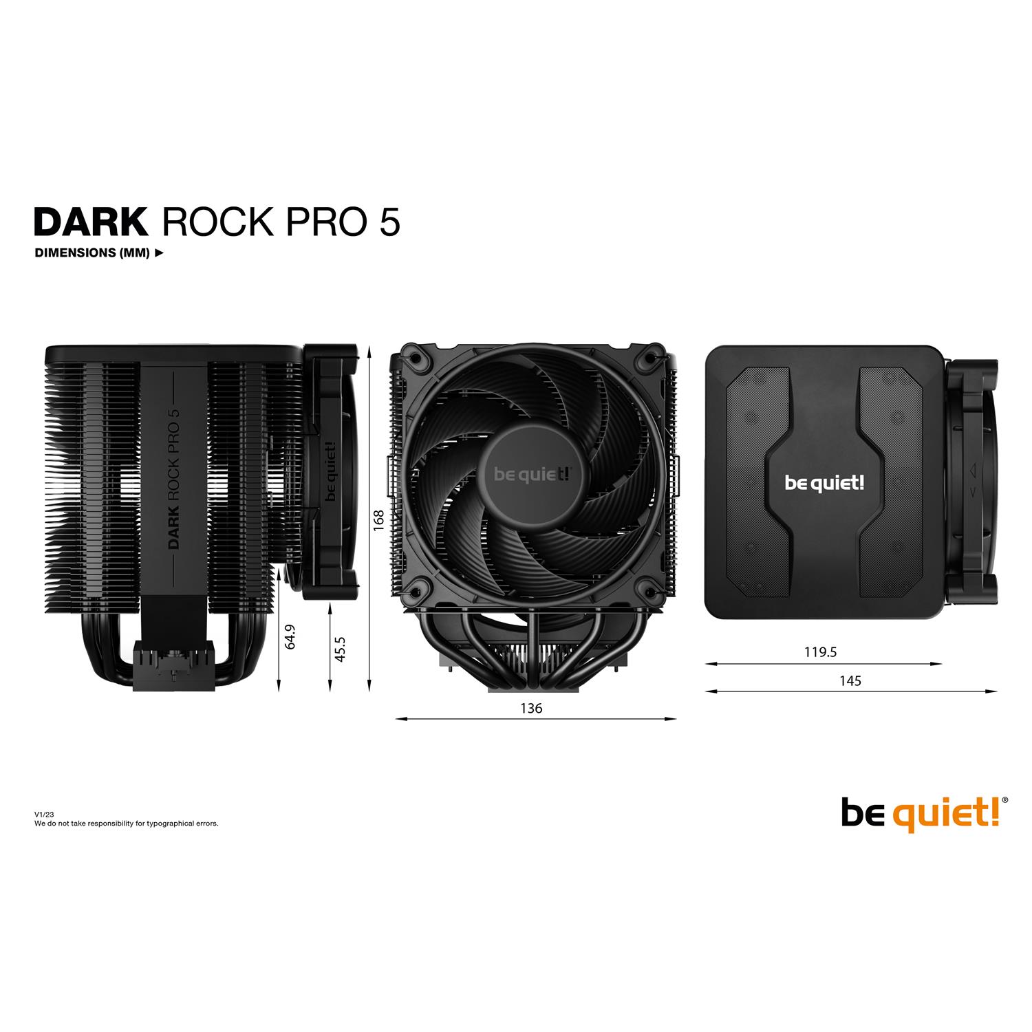 Zweites Bild vonBe Quiet! Dark Rock Pro 5, Luftkühlung, 120/135 mm, Schwarz