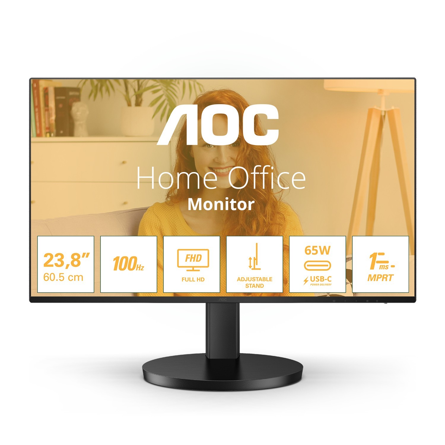 AOC B3 24B3CF2, 60,5 cm (23.8"), 1920 x 1080 Pixel, Full HD, LED, 1 ms, Schwarz