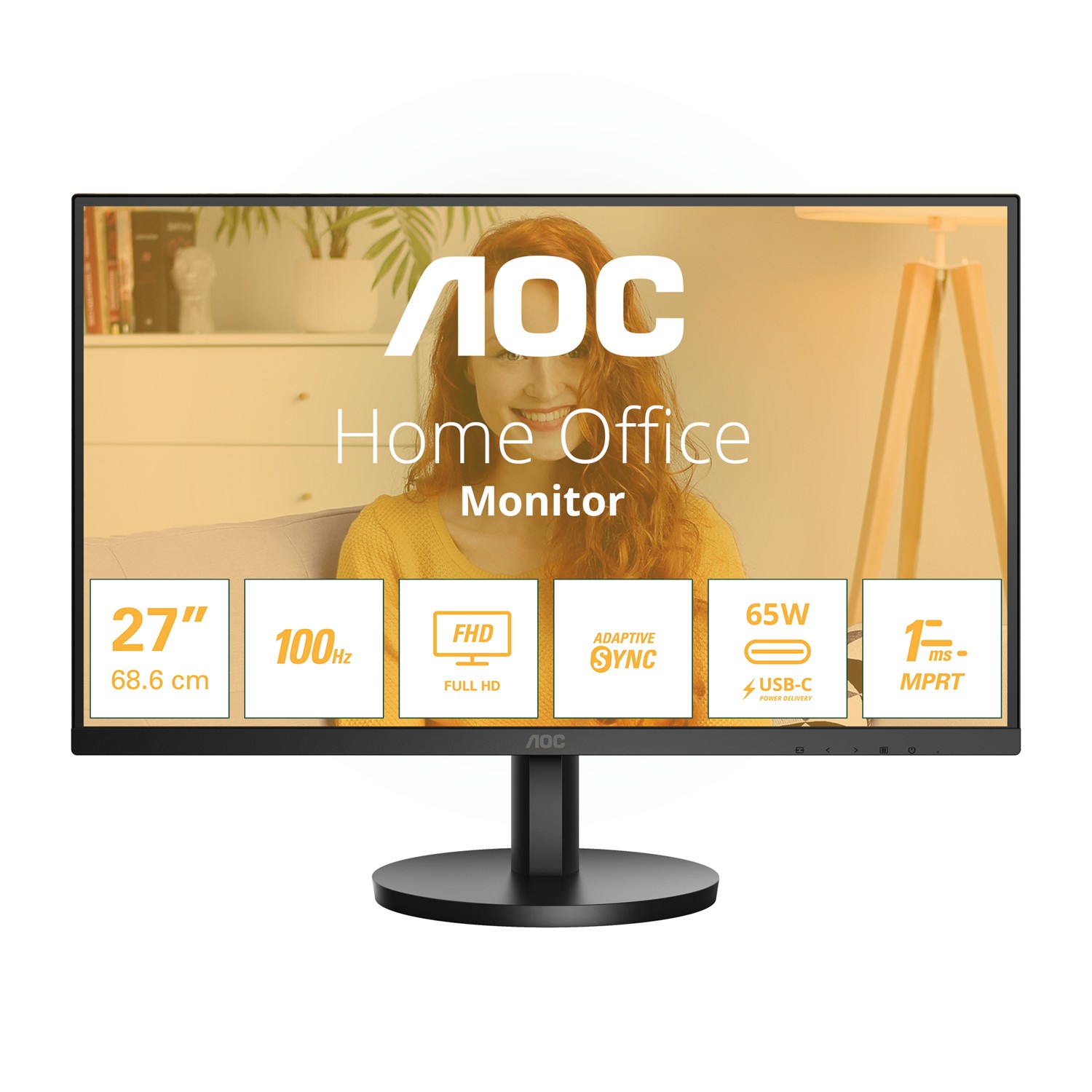 AOC 27B3CA2, 68,6 cm (27"), 1920 x 1080 Pixel, Full HD, LED, 4 ms, Schwarz