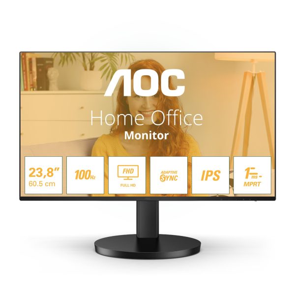 AOC 24B3HA2, 60,5 cm (23.8"), 1920 x 1080 Pixel, Full HD, LED, 14 ms, Schwarz