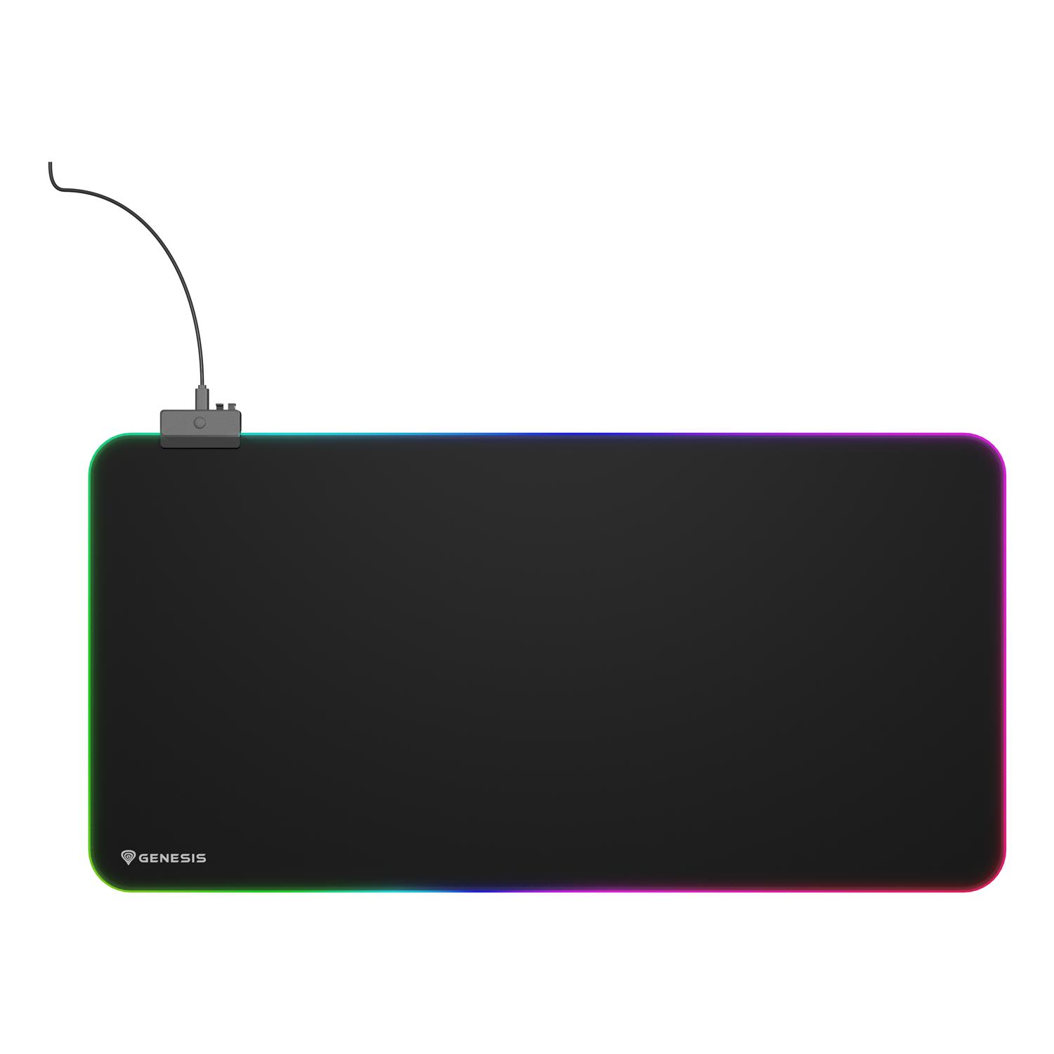 Zweites Bild vonnatec GENESIS Boron 500 XXL RGB, Schwarz, Einfarbig, Stoff, Gummi, USB, Mehrfarbig, Gaming-Mauspad