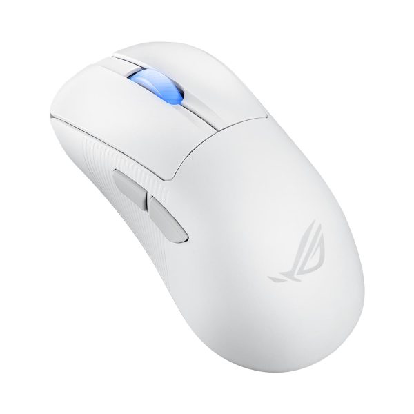 Zweites Bild vonASUS ROG Keris II Ace Wireless AimPoint White, rechts, Optisch, RF Wireless + Bluetooth + USB Type-A, 42000 DPI, Weiß