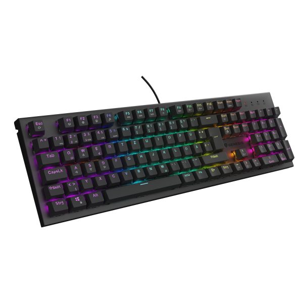 natec GENESIS Thor 303, Kabelgebunden, USB, Mechanischer Switch, QWERTZ, RGB-LED, Schwarz