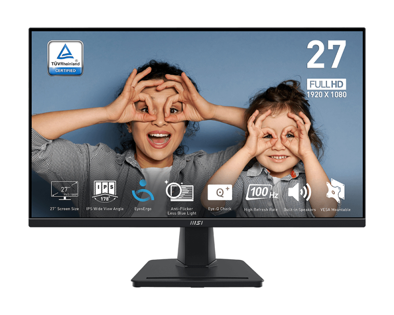 MSI Pro MP275QDE, 68,6 cm (27"), 2560 x 1440 Pixel, Wide Quad HD, LCD, 4 ms, Schwarz