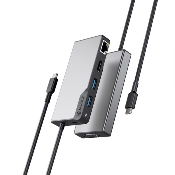 Alogic UCFUPRGVV2-SGR, USB 3.2 Gen 1 (3.1 Gen 1) Type-C, 100 W, 100,1000 Mbit/s, Schwarz, Grau, 60 Hz, HDMI, RJ-45, USB 3.2 Gen 1 (3.1 Gen 1) Type-A, USB 3.2 Gen 1 (3.1 Gen 1) Type-C, VGA