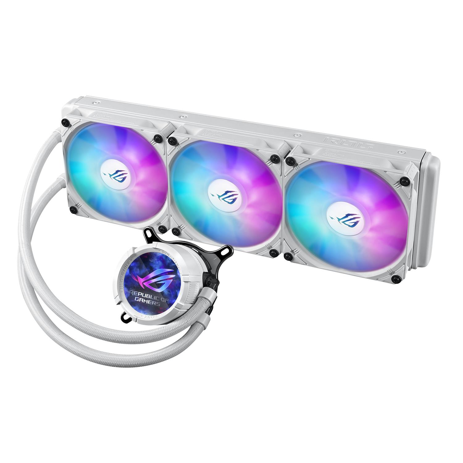 Zweites Bild vonASUS ROG Strix LC III 360 ARGB White Edition, All-in-One-Flüssigkeitskühler, 12 cm, Weiß