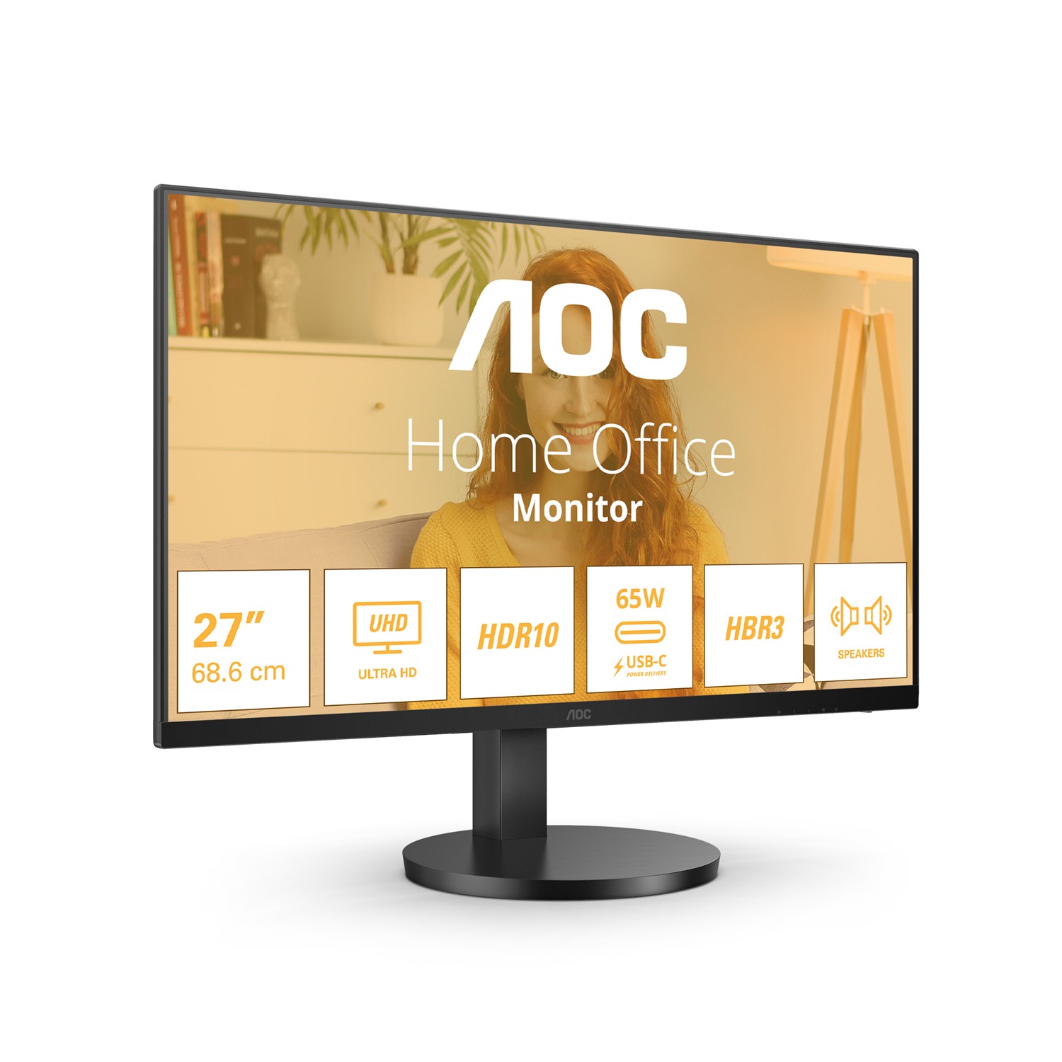 AOC B3 U27B3CF, 68,6 cm (27"), 3840 x 2160 Pixel, 4K Ultra HD, LCD, 4 ms, Schwarz
