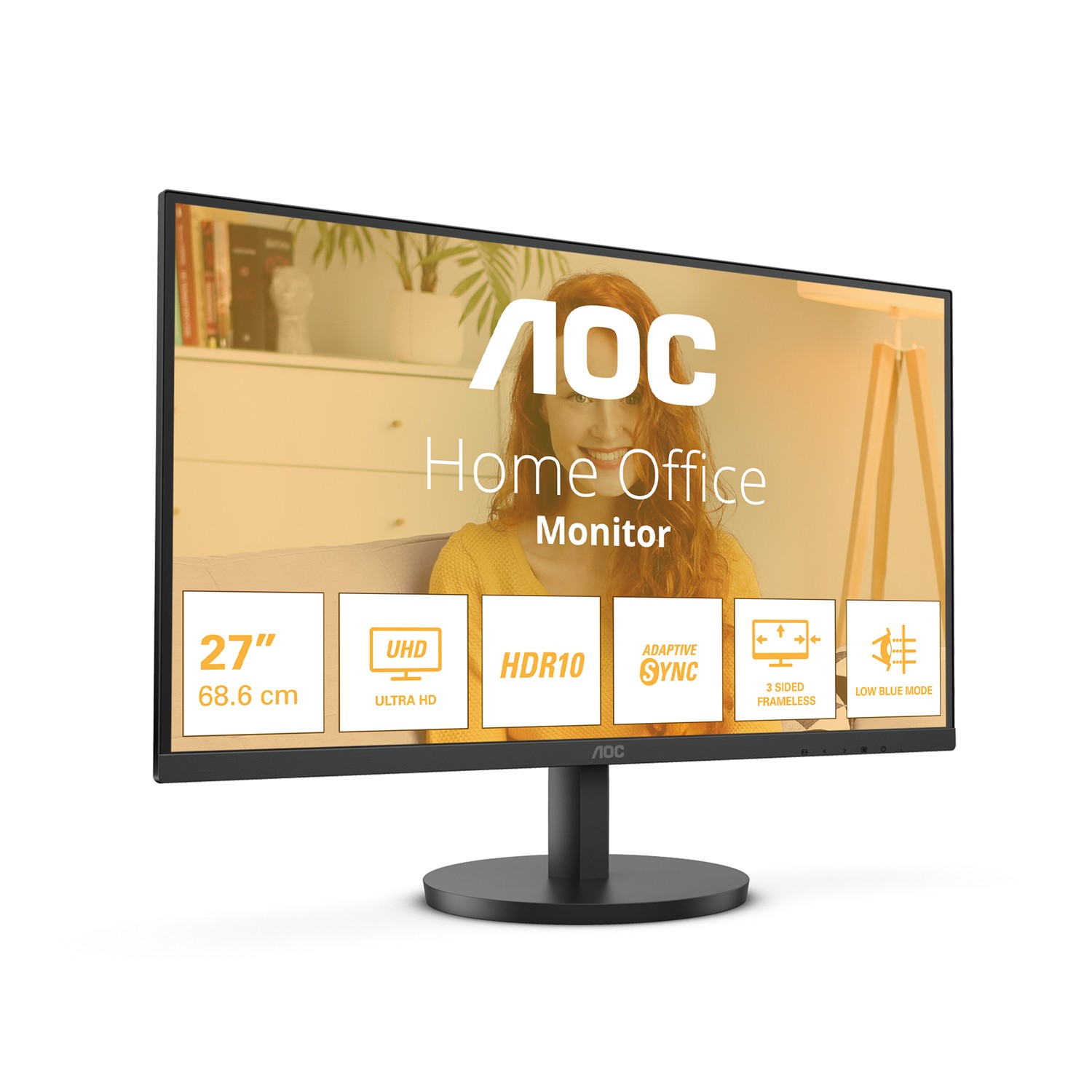 AOC B3 U27B3M, 68,6 cm (27"), 3840 x 2160 Pixel, 4K Ultra HD, LCD, 4 ms, Schwarz