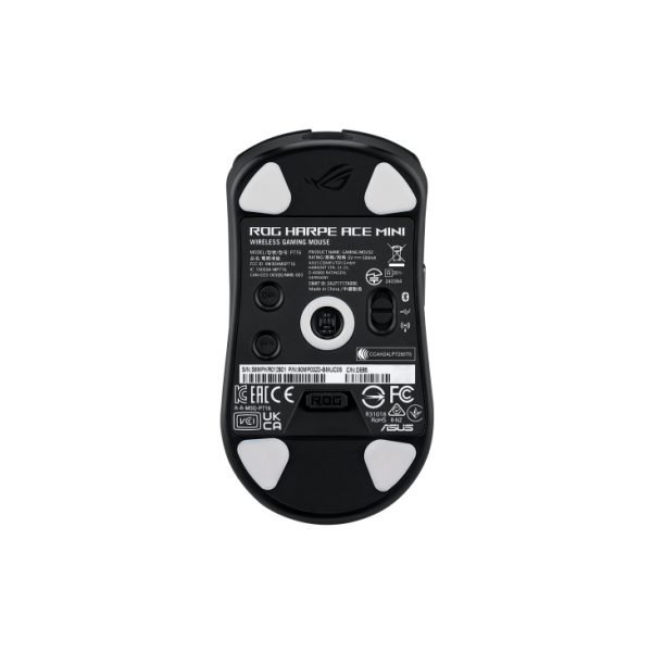 Zweites Bild vonASUS ROG Harpe Ace Mini, Beidhändig, Optisch, RF Wireless + Bluetooth + USB Type-C, 42000 DPI, Schwarz