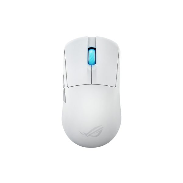 ASUS ROG Harpe Ace Mini, Beidhändig, Optisch, RF Wireless + Bluetooth + USB Type-C, 42000 DPI, Weiß