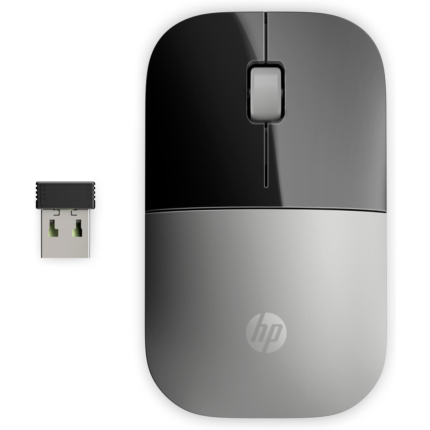 HP Z3700 Wireless-Maus, Silber, Beidhändig, Optisch, RF Wireless, 1200 DPI, Silber
