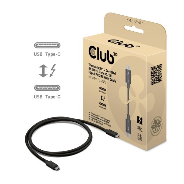 Club 3D CAC-2501, Männlich, Männlich, 1 m, Schwarz, 120 Gbit/s