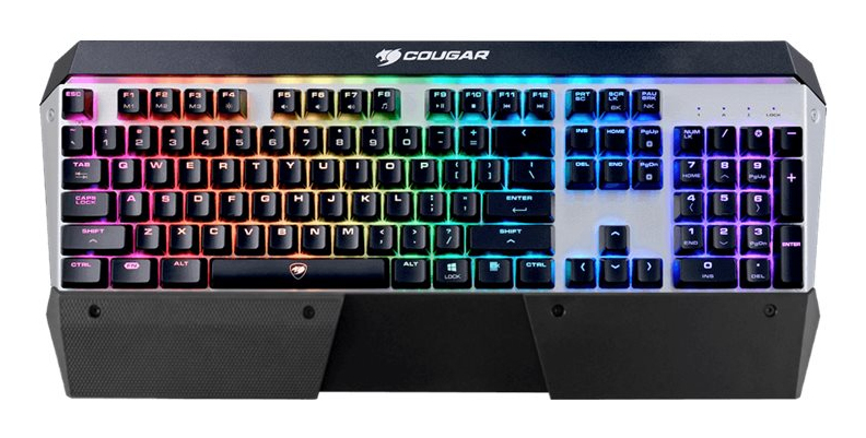 Cougar Gaming Gaming Tastatur Attack X3 RGB, Mechanisch, Cherry MX Rot, Volle Größe (100%), Kabelgebunden, USB, Mechanischer Switch, QWERTY, Aluminium, Schwarz