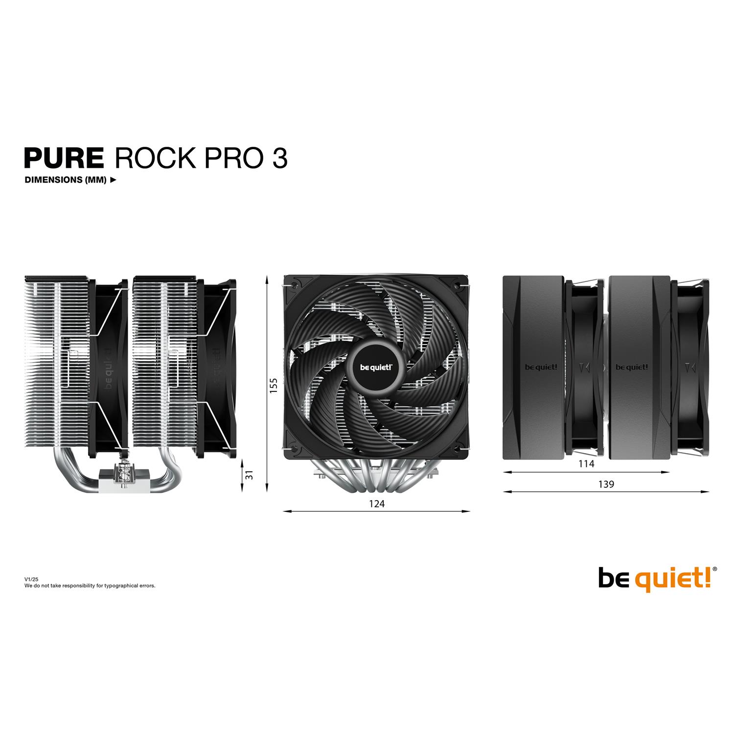 Zweites Bild vonBe Quiet! Pure Rock Pro 3, Luftkühlung, 12 cm, 2000 RPM, 101,2 m³/h, Silber