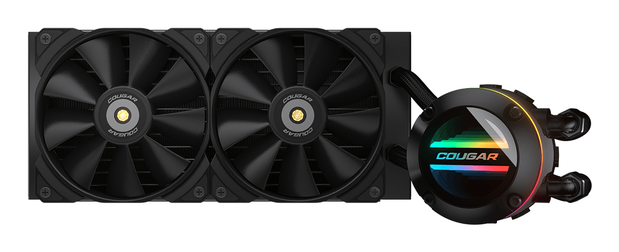 Cougar Gaming CPU Wasserkühlung Poseidon-GT 240, ARGB, Schwarz, All-in-One-Flüssigkeitskühler, 12 cm, Schwarz