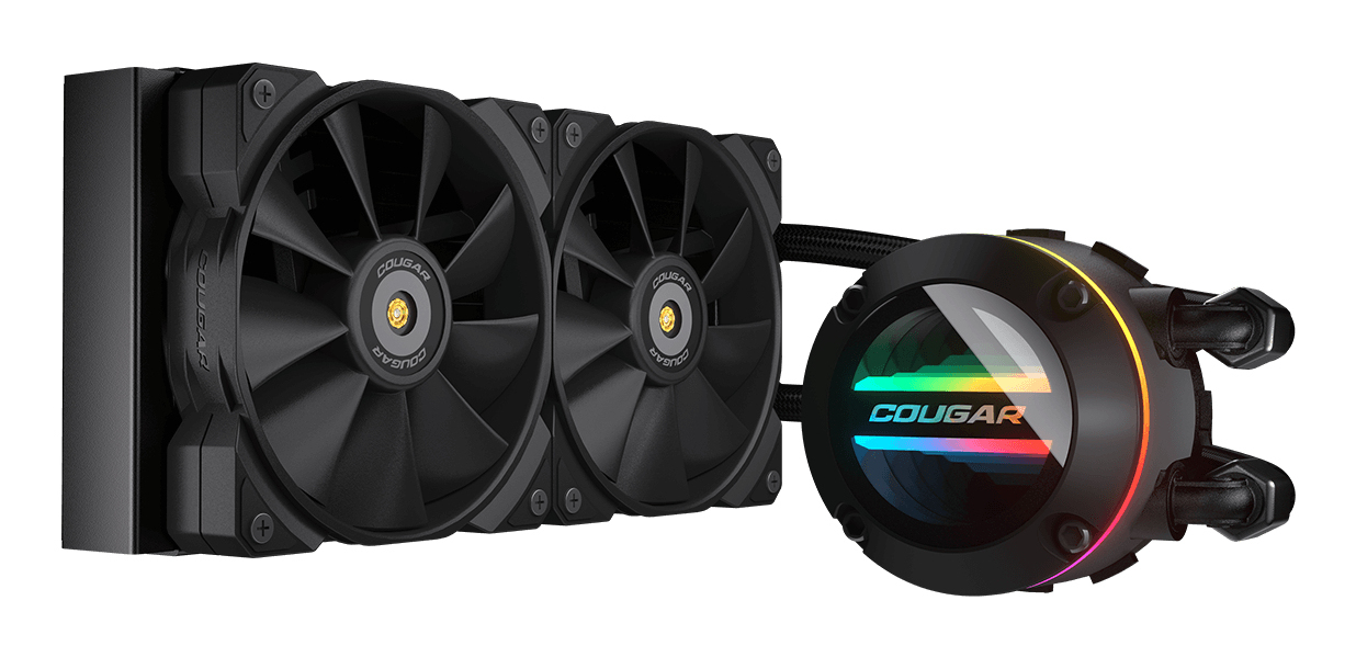 Zweites Bild vonCougar Gaming CPU Wasserkühlung Poseidon-GT 240, ARGB, Schwarz, All-in-One-Flüssigkeitskühler, 12 cm, Schwarz