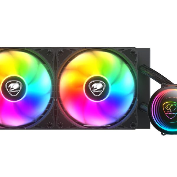 Cougar Gaming CPU Wasserkühlung, Poseidon Elite 240, ARGB, Schwarz, All-in-One-Flüssigkeitskühler, Schwarz