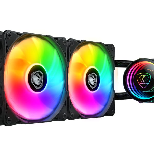 Zweites Bild vonCougar Gaming CPU Wasserkühlung, Poseidon Elite 240, ARGB, Schwarz, All-in-One-Flüssigkeitskühler, Schwarz