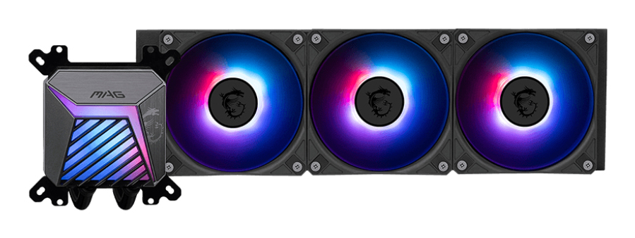 Zweites Bild vonMSI MAG CORELIQUID A15 360, All-in-One-Flüssigkeitskühler, 12 cm, 500 RPM, 2500 RPM, Schwarz