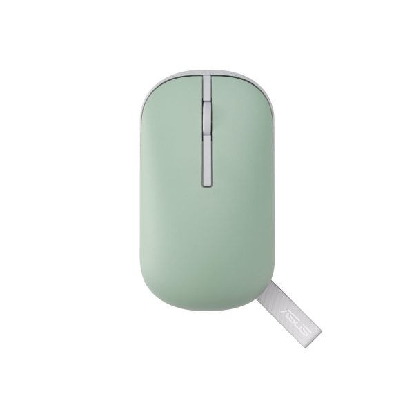 ASUS Marshmallow Mouse MD100, Beidhändig, Optisch, RF Wireless + Bluetooth, 1600 DPI, Grün
