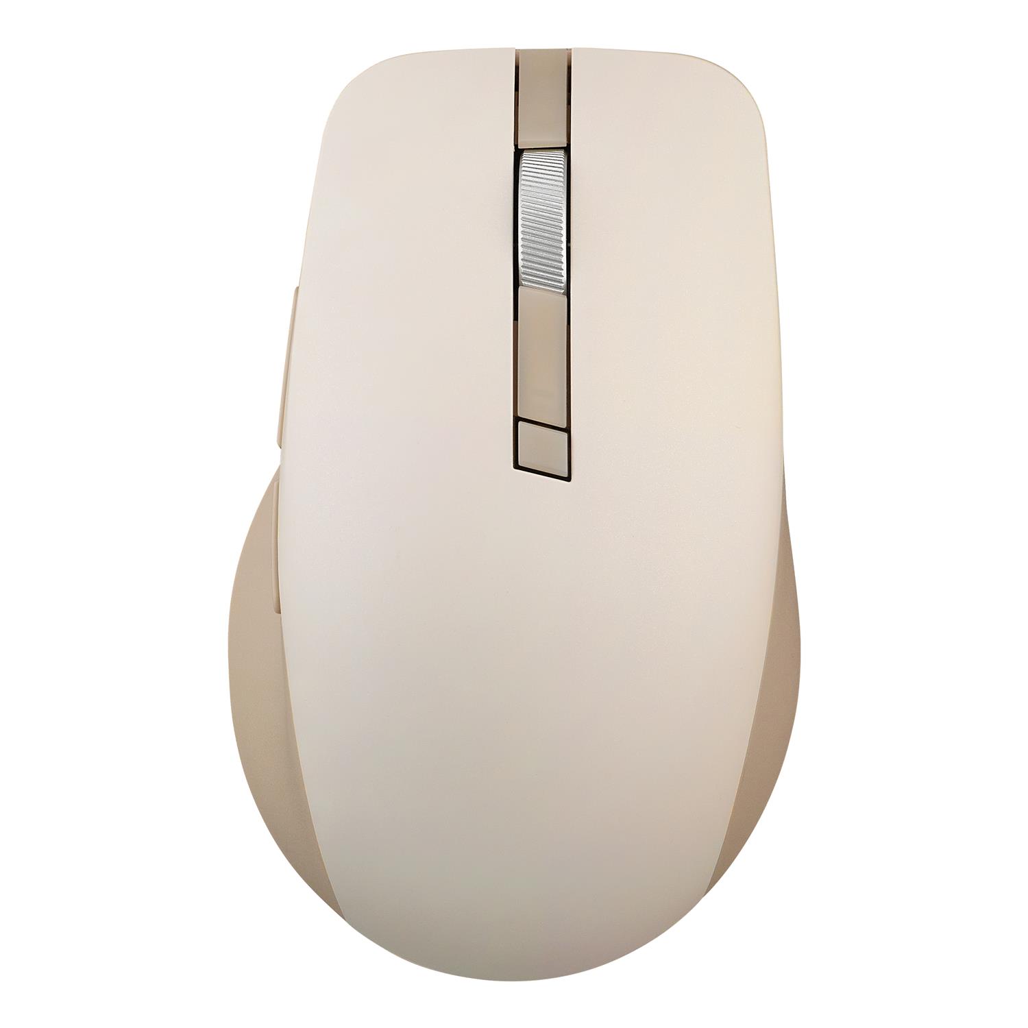 ASUS SmartO Mouse MD200 Silent Plus, Beidhändig, Optisch, RF Wireless + Bluetooth, 4200 DPI, Beige