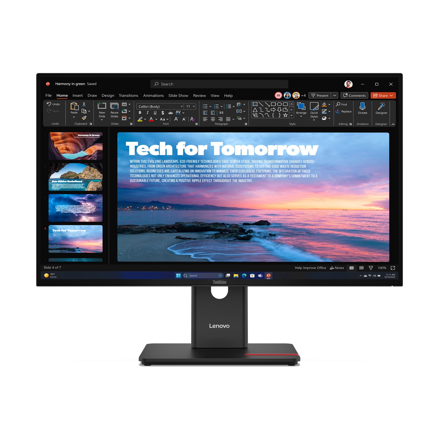 Lenovo ThinkVision T27QD-40, 68,6 cm (27"), 2560 x 1440 Pixel, Wide Quad HD, LED, Schwarz
