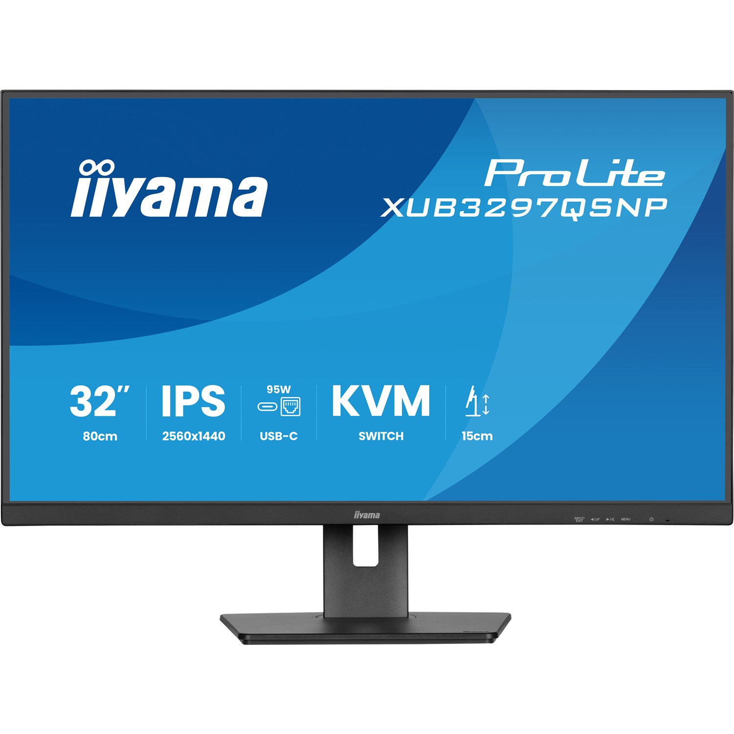 Iiyama ProLite XUB3297QSNP-B1, 81,3 cm (32"), 2560 x 1440 Pixel, 4K Ultra HD, LED, 1 ms, Schwarz
