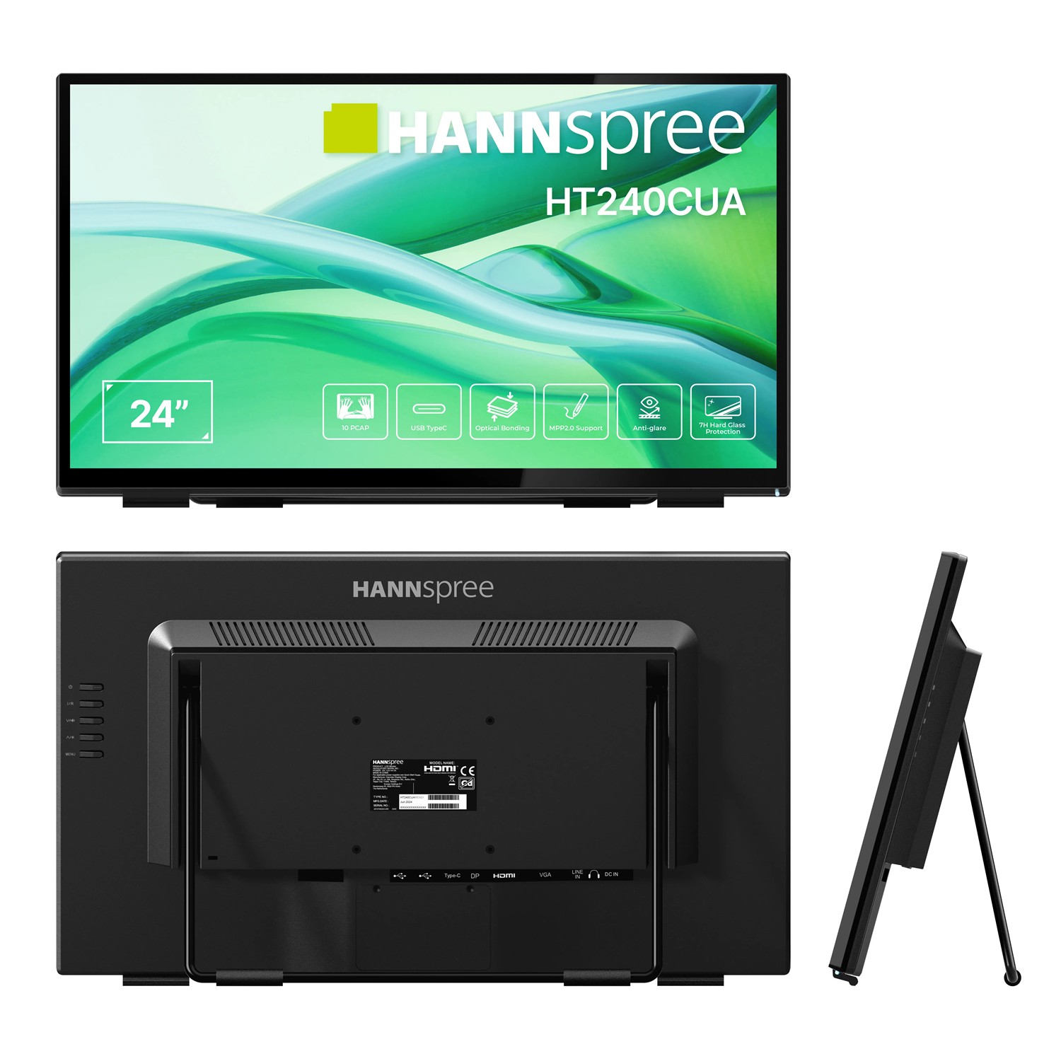 Zweites Bild vonHannspree HT240CUA, 60,5 cm (23.8"), 1920 x 1080 Pixel, Full HD, LED, 6 ms, Schwarz