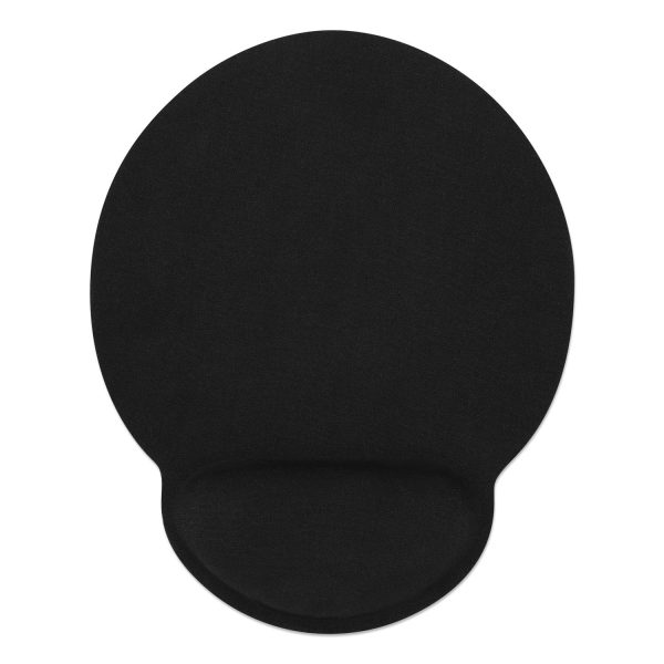 IC Intracom Manhattan Mauspad mit Handgelenkauflage, Weiches Gelmaterial schont das Handgelenk, schwarzer Textilbezug, Schwarz, Einfarbig, Gel, Gummi, Handgelenkauflage, Anti-Rutsch-Basis, Gaming-Mauspad