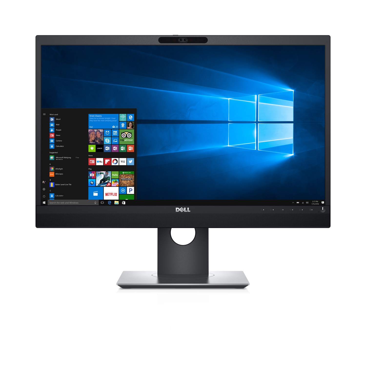 Dell 24-Monitor für Videokonferenzen: P2418HZM, 61 cm (24"), 1920 x 1080 Pixel, Full HD, LCD, 6 ms, Schwarz