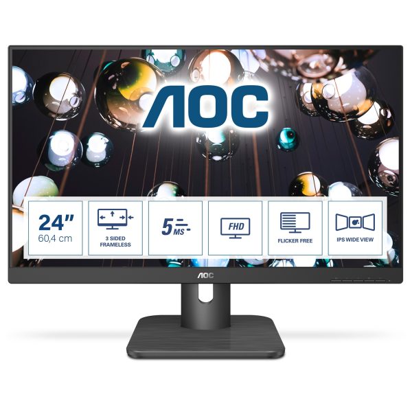 AOC E1 24E1Q, 60,5 cm (23.8"), 1920 x 1080 Pixel, Full HD, LED, 5 ms, Schwarz