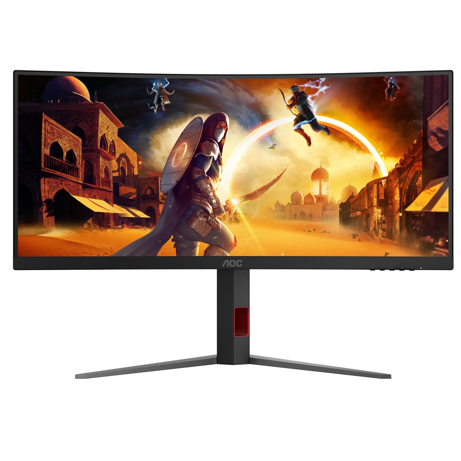 Zweites Bild vonAOC G4 CU34G4Z, 86,4 cm (34"), 3440 x 1440 Pixel, Wide Quad HD, LED, 1 ms, Schwarz, Rot
