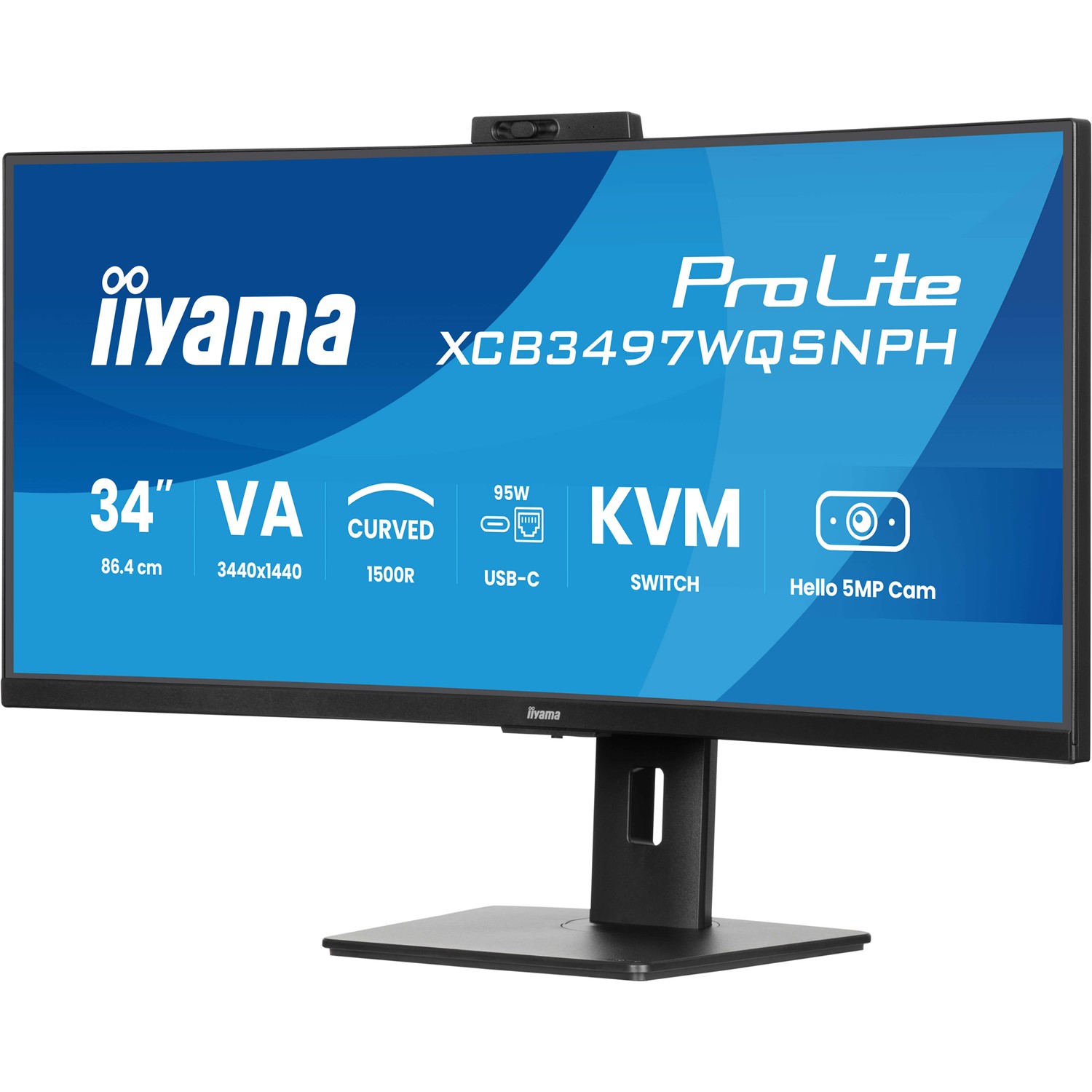 Zweites Bild vonIiyama ProLite XCB3497WQSNPH-B1, 86,4 cm (34"), 3440 x 1440 Pixel, UltraWide Quad HD, LED, 0,4 ms, Schwarz