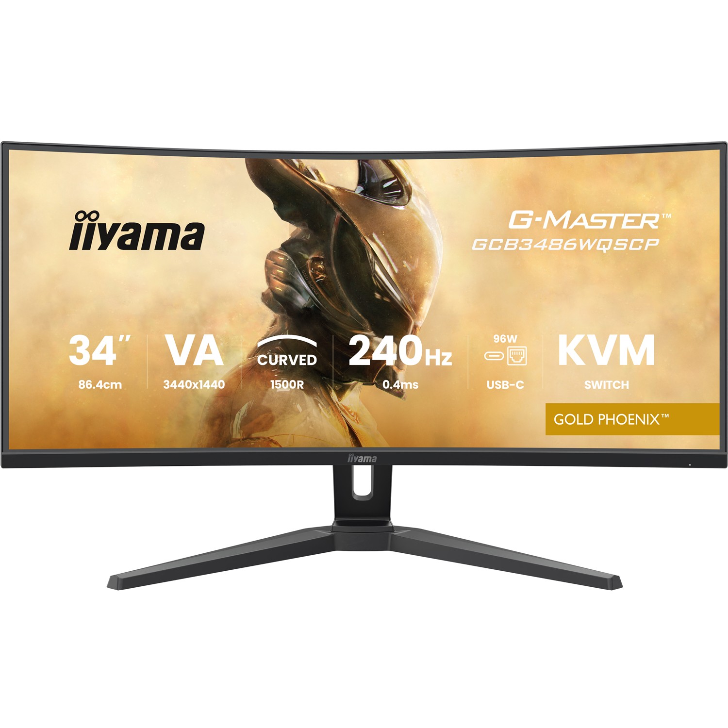 Iiyama G-MASTER GCB3486WQSCP-B1, 86,4 cm (34"), 1440 x 3440 Pixel, 4K Ultra HD, 0,4 ms, Schwarz