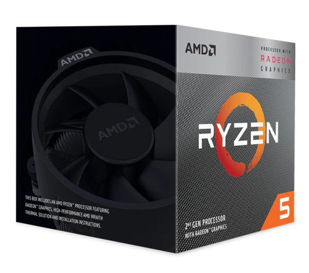 AMD Ryzen 5 3400G, AMD Ryzen™ 5, Socket AM4, 12 nm, AMD, 3400G, 3,7 GHz