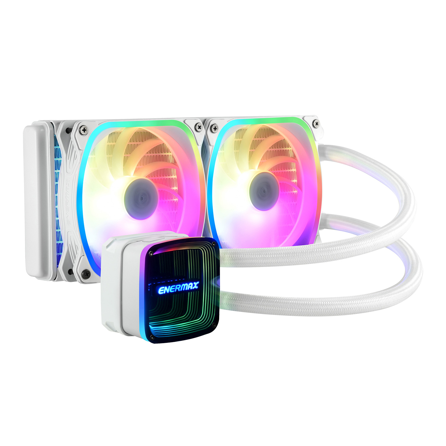 Zweites Bild vonEnermax ELC-AQFA240-SQA-W, Liquid cooling kit, 12 cm, 79,8 cfm, Weiß