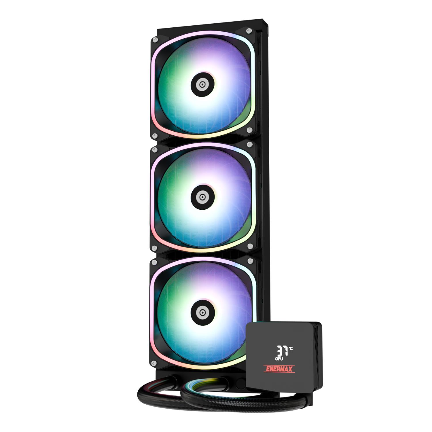 Zweites Bild vonEnermax Aquafusion II 360 mm, All-in-One-Flüssigkeitskühler, 12 cm, Schwarz