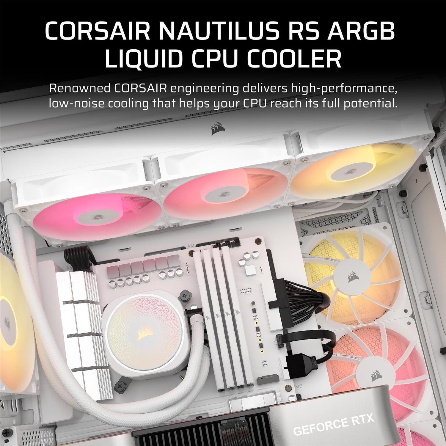 Zweites Bild vonCorsair Nautilus 240 RS ARGB Liquid, All-in-One-Flüssigkeitskühler, 2100 RPM, Schwarz