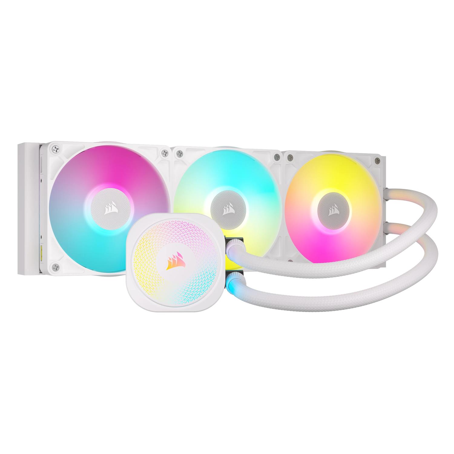 Corsair iCUE LINK TITAN RX RGB, All-in-One-Flüssigkeitskühler, 12 cm, 300 RPM, 2100 RPM, 73,5 cfm, Weiß