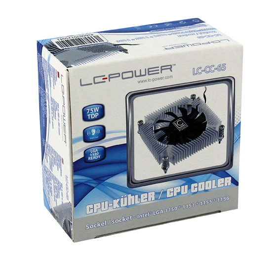 Zweites Bild vonLC-Power LC-CC-65, Kühler, 6,5 cm, 1500 RPM, 3500 RPM, Blau, Silber, Weiß