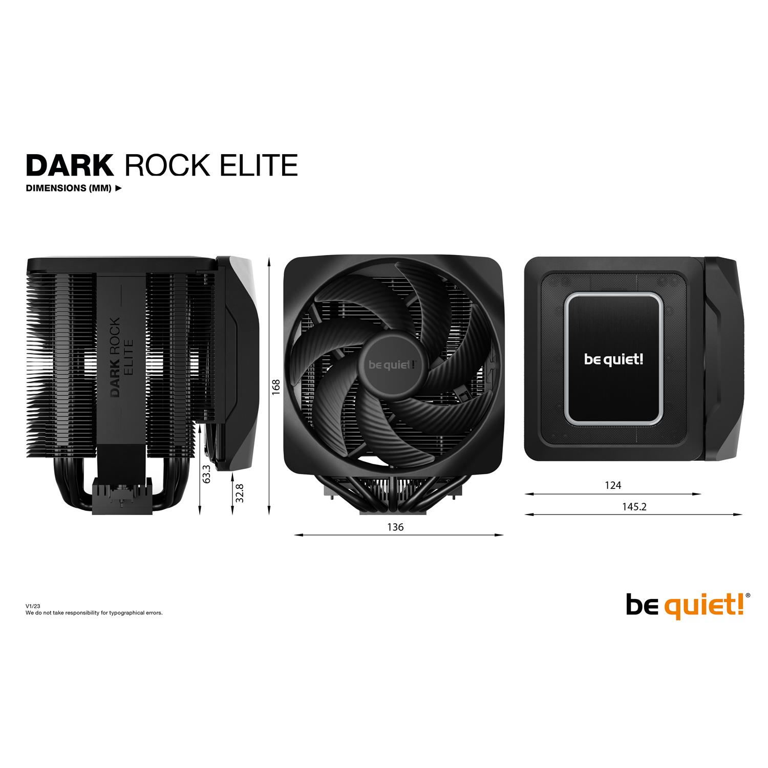 Zweites Bild vonBe Quiet! Dark Rock Elite, Luftkühlung, 13,5 cm, Schwarz