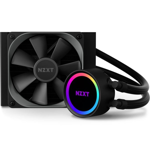 Zweites Bild vonNZXT Kraken 120, All-in-One-Flüssigkeitskühler, 12 cm, 73,11 cfm, Schwarz