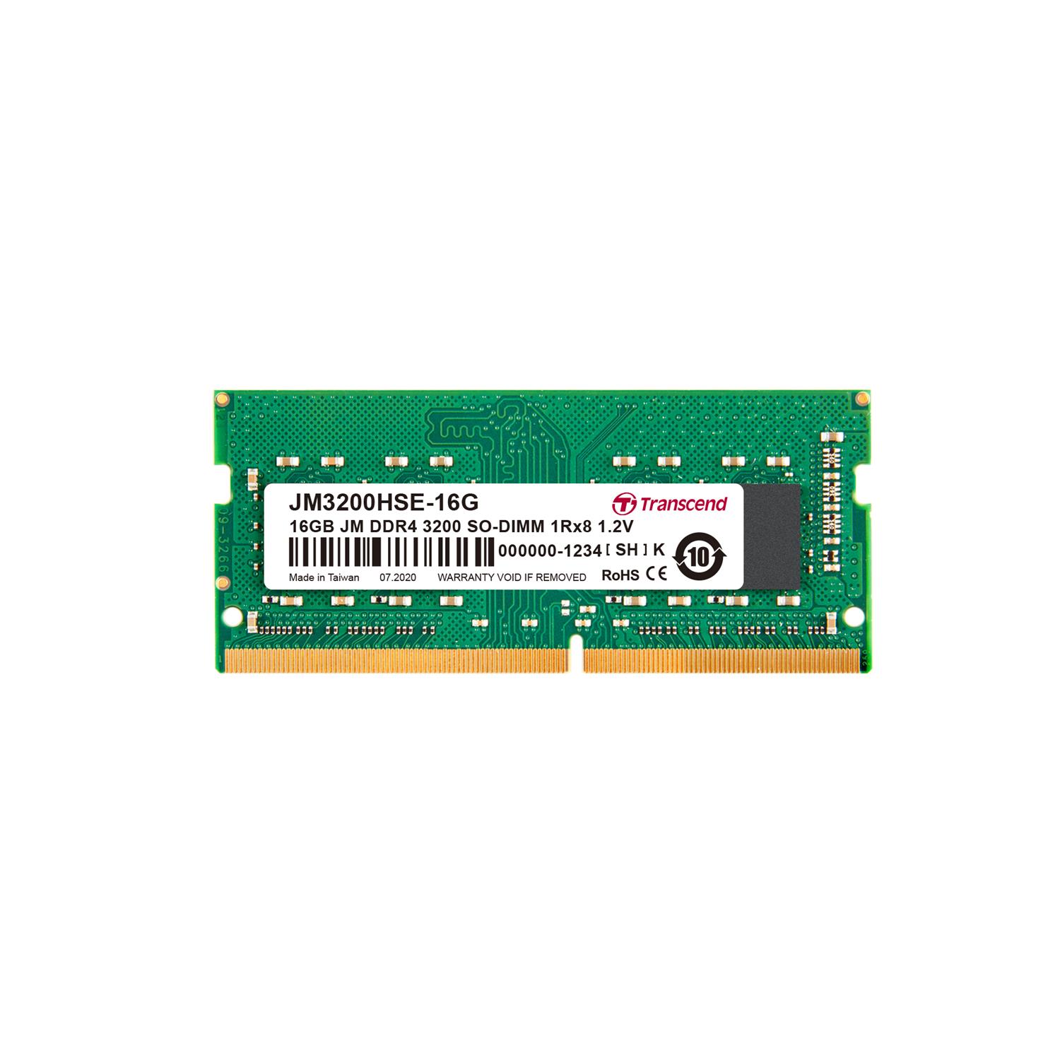 Zweites Bild vonTranscend JetRam JM3200HSE-16G, 16 GB, 1 x 16 GB, DDR4, 3200 MHz, 260-pin SO-DIMM
