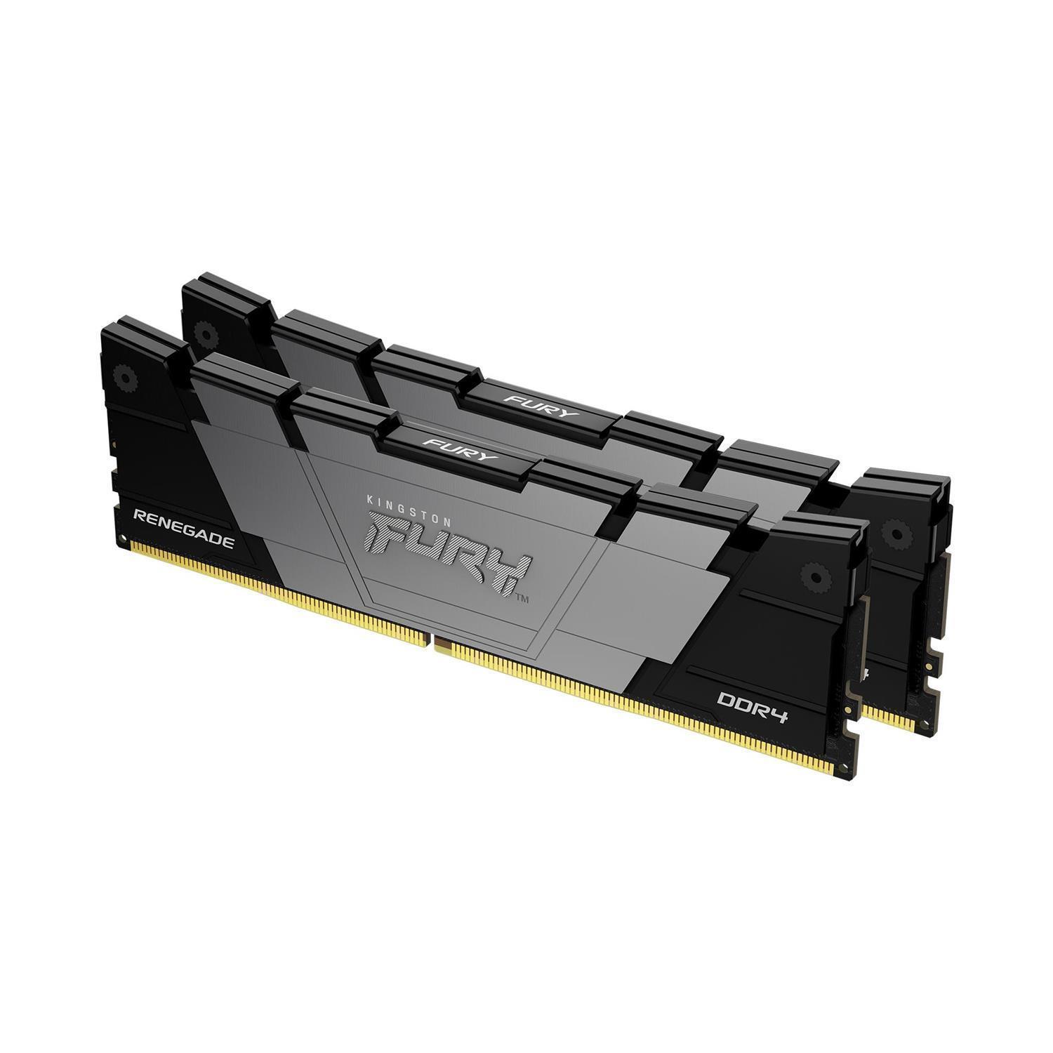 Kingston FURY 32GB 3600MT/s DDR4 CL16 DIMM (2er-Kit) 2RX8 Renegade Black, 32 GB, 2 x 16 GB, DDR4, 288-pin DIMM