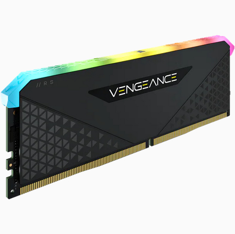 Zweites Bild vonCorsair Vengeance RGB CMG16GX4M1E3200C16, 16 GB, 1 x 16 GB, DDR4, 3200 MHz, 288-pin DIMM, Schwarz