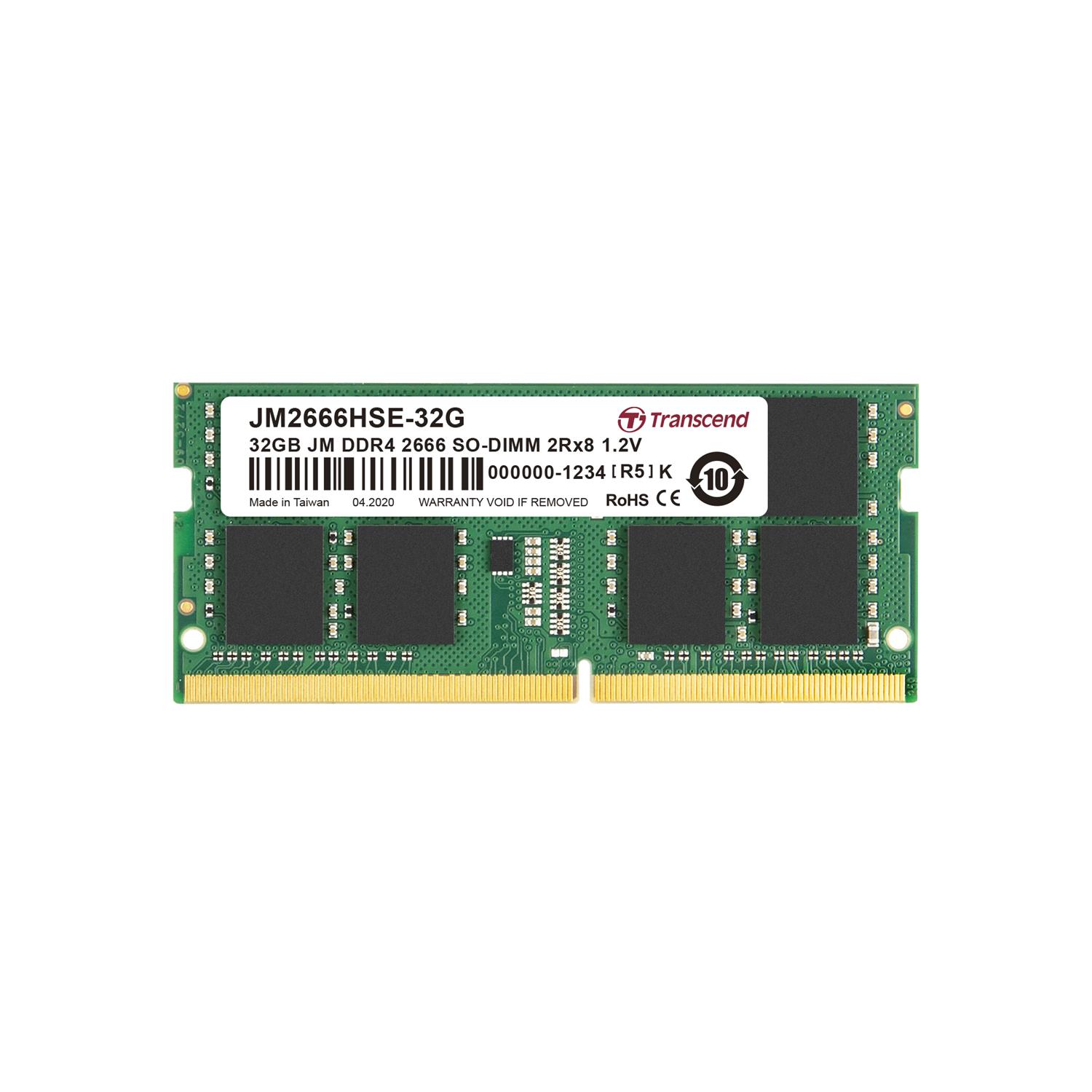 Zweites Bild vonTranscend JetRam JM2666HSE-32G, 32 GB, 2 x 8 GB, DDR4, 2666 MHz, 260-pin SO-DIMM