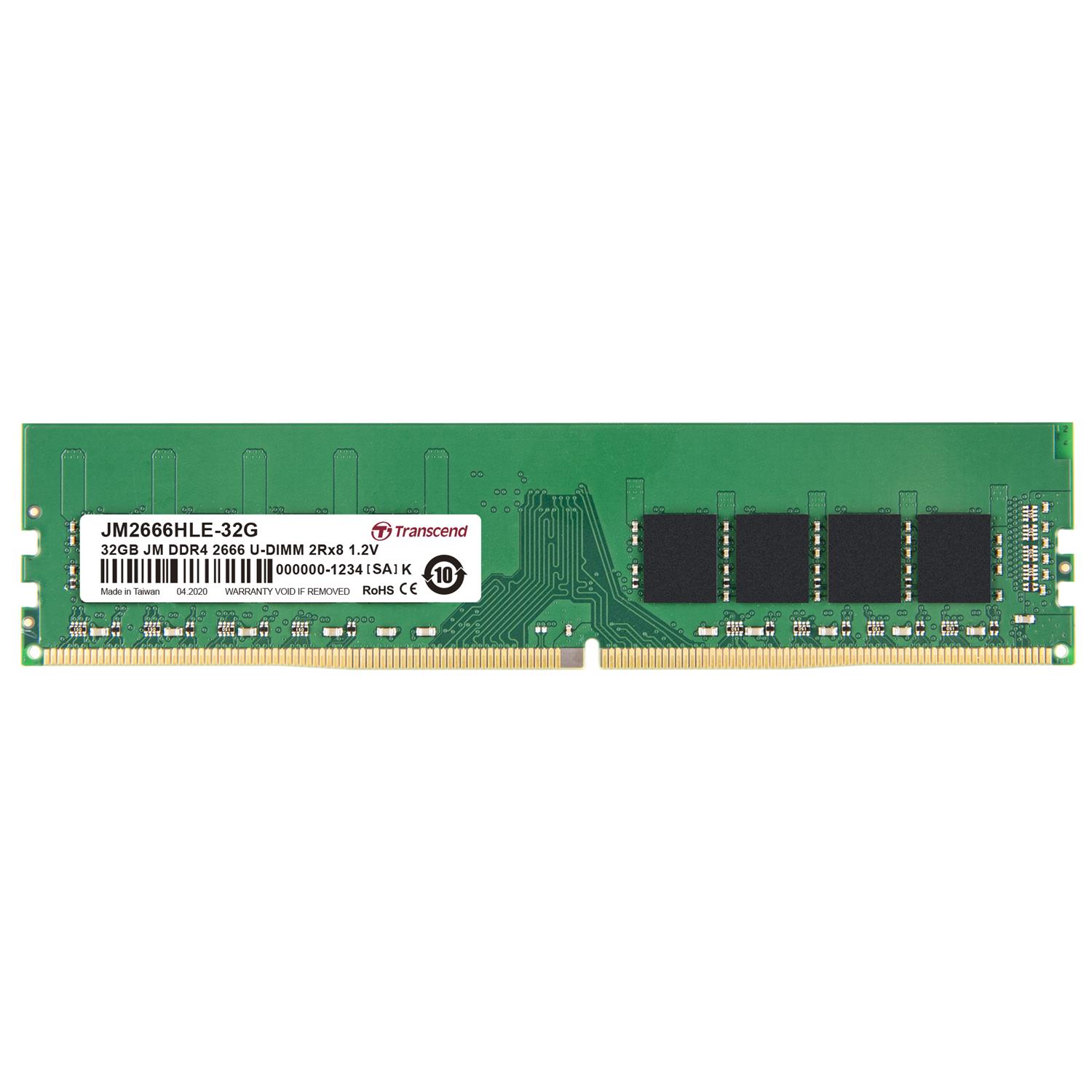 Zweites Bild vonTranscend JetRam JM2666HLE-32G, 32 GB, 1 x 32 GB, DDR4, 2666 MHz, 288-pin DIMM
