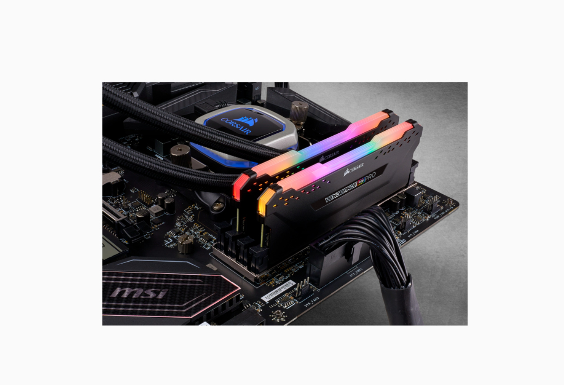 Zweites Bild vonCorsair Vengeance RGB Pro , 32 GB, 2 x 16 GB, DDR4, 3200 MHz, 288-pin DIMM, Schwarz
