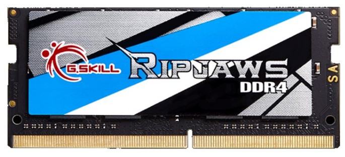 G.Skill Ripjaws, 8 GB, 1 x 8 GB, DDR4, 2133 MHz, 260-pin SO-DIMM, Schwarz, Blau, Gold, Grau, Weiß