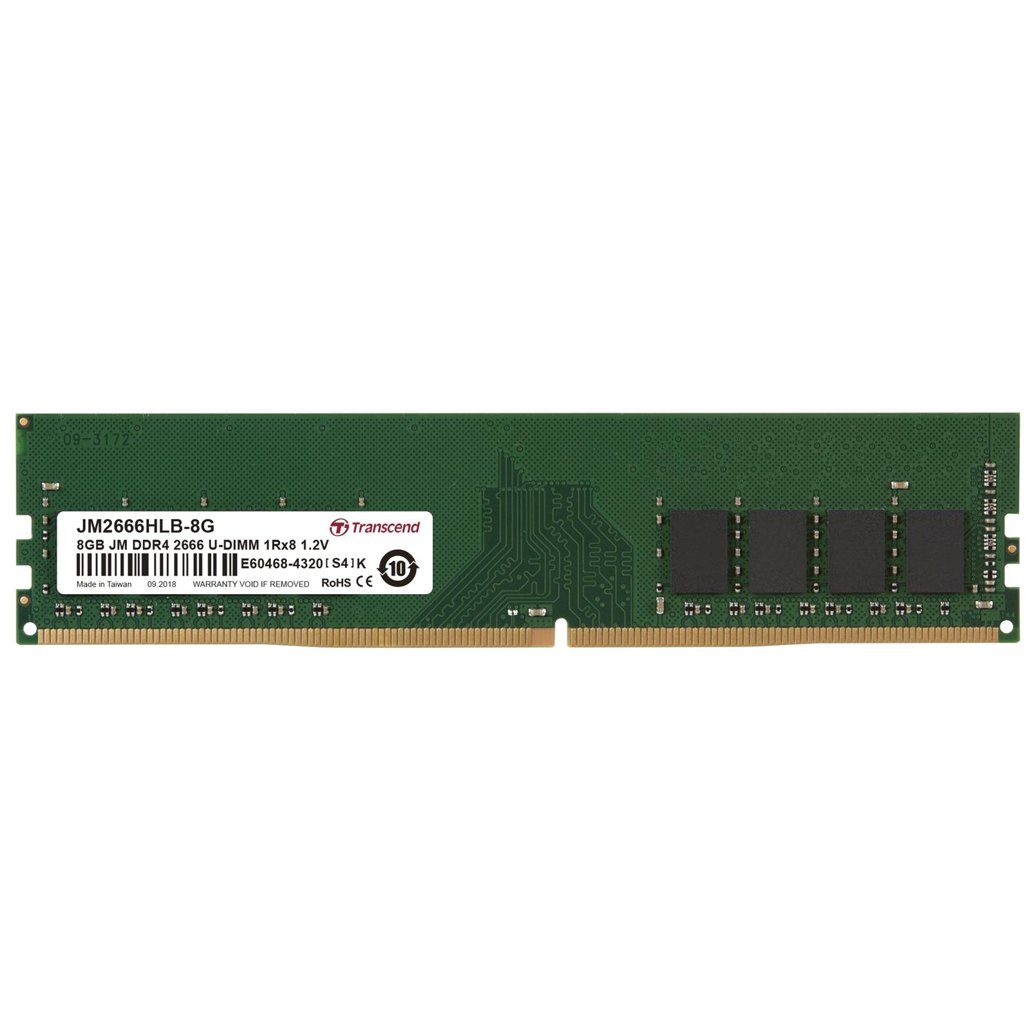 Zweites Bild vonTranscend JetRam JM2666HLB-8G, 8 GB, 1 x 8 GB, DDR4, 2666 MHz, 288-pin DIMM